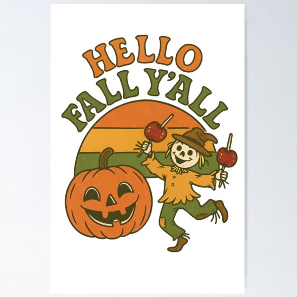 Item preview, Hello autumn everyone with a happy pumpkin designed and sold by JonysCreativeDesigns.