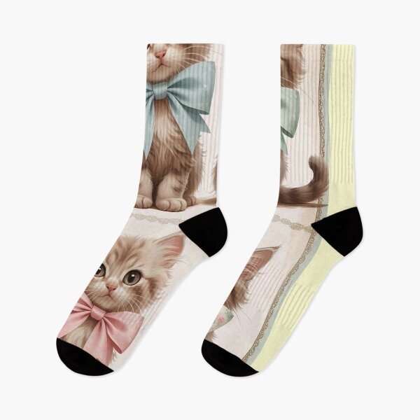 Item preview, Adorable Vintage Kittens with Bows – Sticker Pack - 4 designed and sold by ArtivaNest.