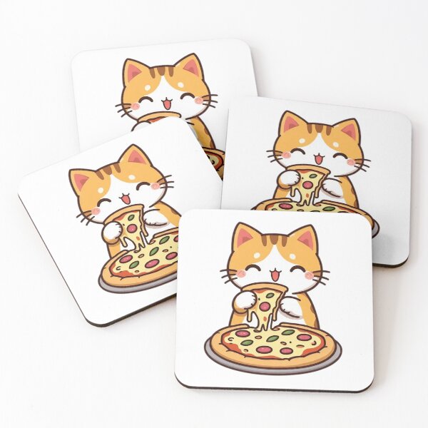 Item preview, Adorable kitten enjoying a slice of pizza. designed and sold by JonysCreativeDesigns.