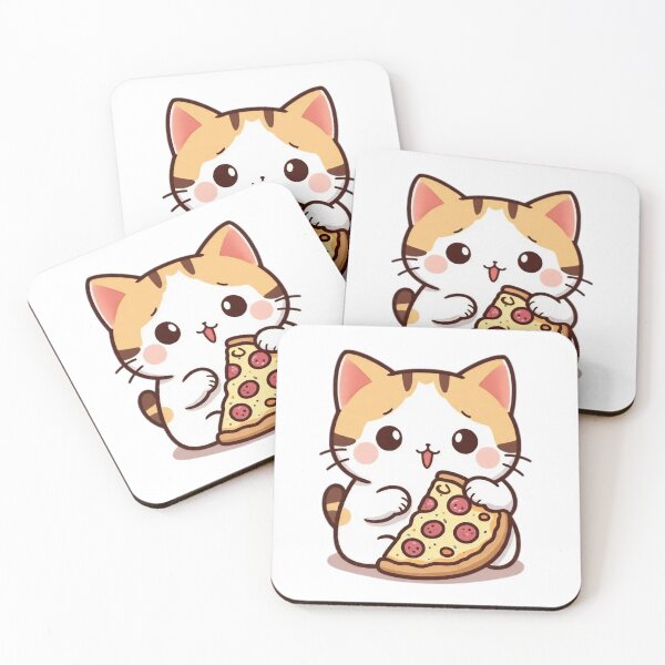 Item preview, Adorable kitten adoring a slice of pizza designed and sold by JonysCreativeDesigns.