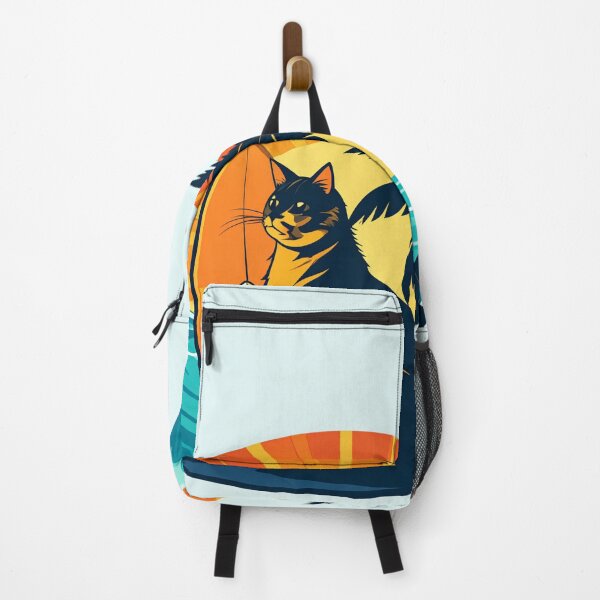 Item preview, Beach cat with surfboard designed and sold by VibrArtco.