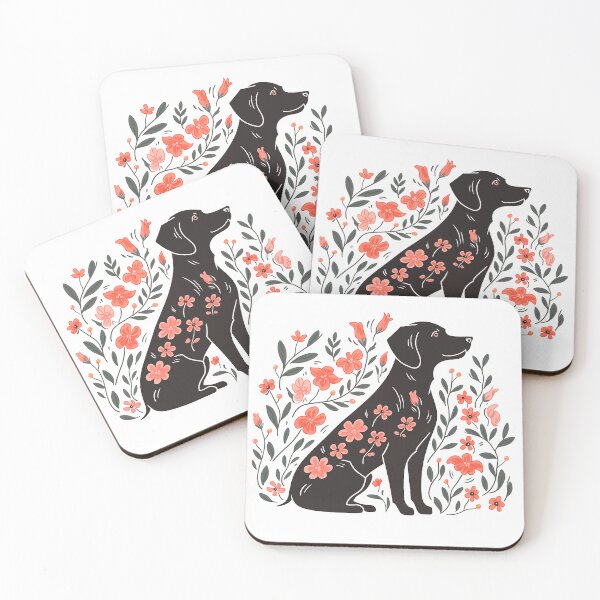 Artikelvorschau, Schwarzes Labrador-Gesicht mit Blumen entworfen und verkauft von xiao xuans.