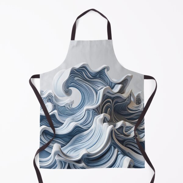 Item preview, Aesthetic Blue Grey Creamy Textured Waves Design with foamy accents designed and sold by greenflashwear.