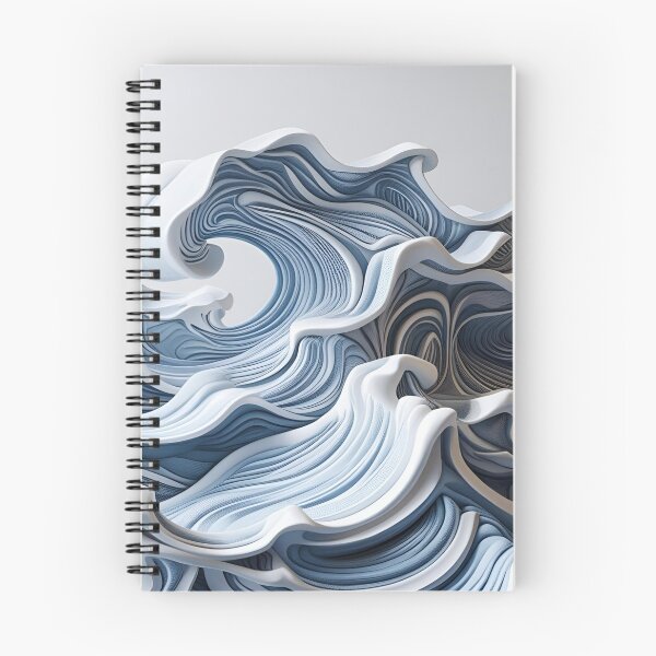 Item preview, Aesthetic Blue Grey Creamy Textured Waves Design with foamy accents designed and sold by greenflashwear.