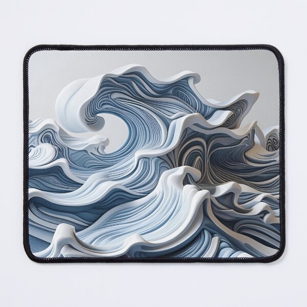 Item preview, Aesthetic Blue Grey Creamy Textured Waves Design with foamy accents designed and sold by greenflashwear.