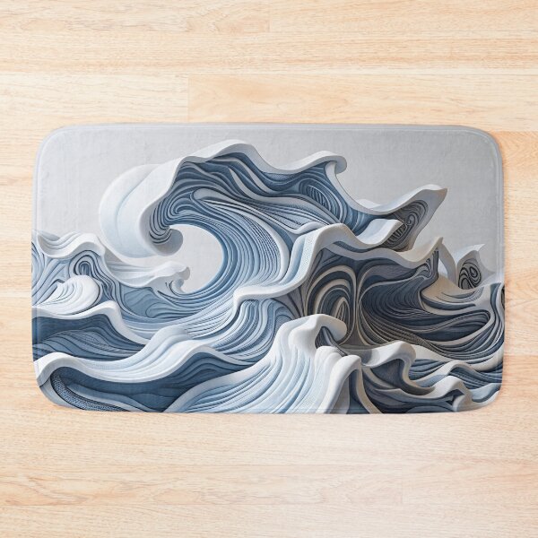 Item preview, Aesthetic Blue Grey Creamy Textured Waves Design with foamy accents designed and sold by greenflashwear.
