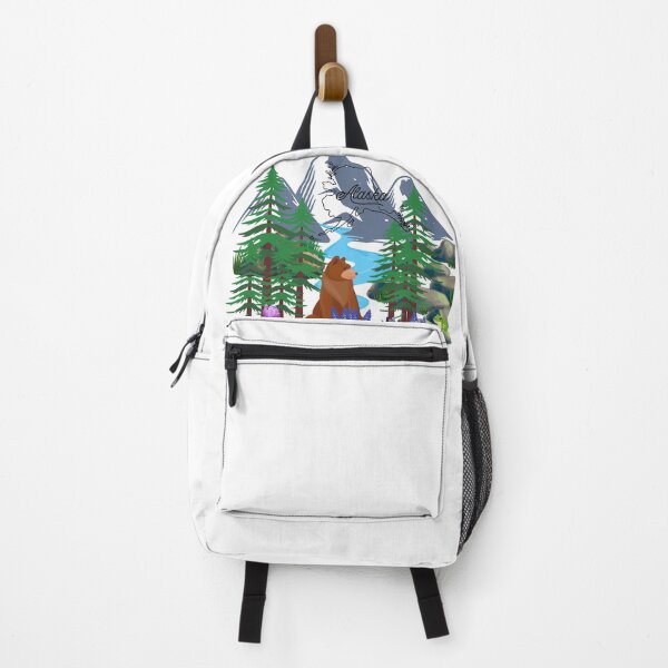 Item preview, Bear and grape hyacinths against the backdrop of mountains in Alaska designed and sold by DżodżoJoy.