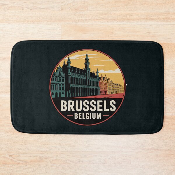 Item preview, Brussels Belgium Illustration Travel Art Badge designed and sold by KrisSidDesigns.