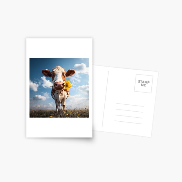 Item preview, A cow with a sunflower in her mouth designed and sold by sheptonian.