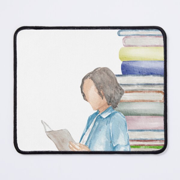 Item preview, Stack of Books & Reading Man – Watercolor Study Vibe designed and sold by Softglow-Studio.
