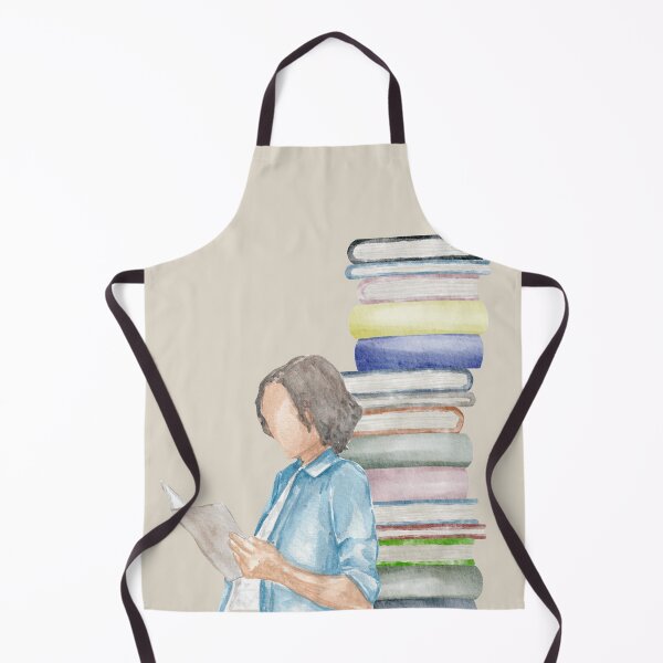 Item preview, Stack of Books & Reading Man – Watercolor Study Vibe designed and sold by Softglow-Studio.