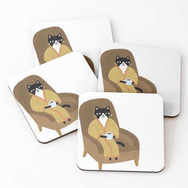 Item preview, Coffee Cat – Morning Robe & Zero Shame Vibes designed and sold by Hey Potato.