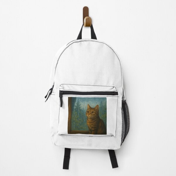 Item preview, Stripy Cat by the Rainy Window designed and sold by ArtByAlgorithms.