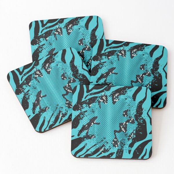 Item preview, Bold Teal Purple Snakeskin Zebra Stripes designed and sold by VonsKraftCorner.