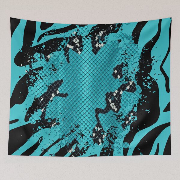 Item preview, Bold Teal Purple Snakeskin Zebra Stripes designed and sold by VonsKraftCorner.