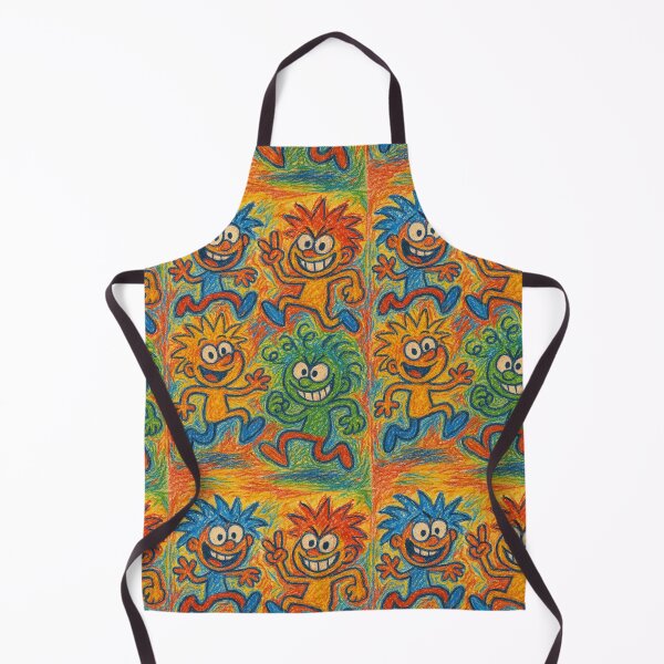 Item preview, Colorful Crayon Cartoon Crew – Playful Doodle Characters with Big Smiles designed and sold by weirdfishes123.