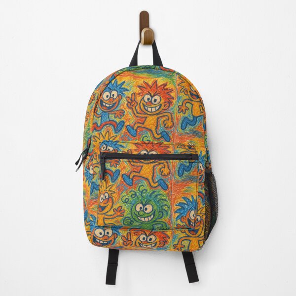 Item preview, Colorful Crayon Cartoon Crew – Playful Doodle Characters with Big Smiles	 designed and sold by weirdfishes123.