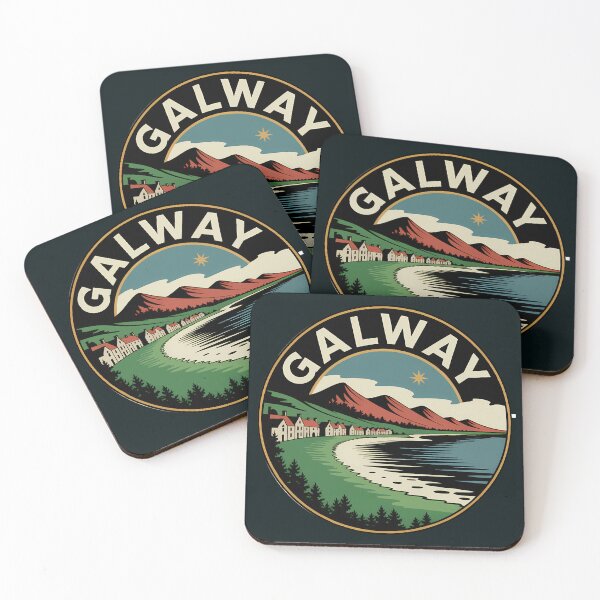 Item preview, Galway Ireland Illustration Travel Art Badge designed and sold by KrisSidDesigns.