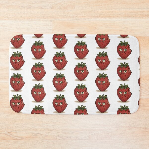 Item preview, Angry Strawberry with Bite Taken Out – Funny Fruit Character Art designed and sold by DripDesignHaus.