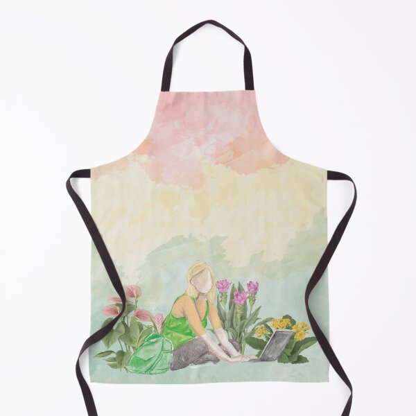 Item preview, Laptop in the Garden – Soft Watercolor Study Girl designed and sold by Softglow-Studio.