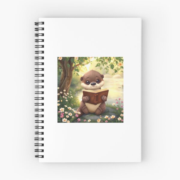Item preview, Cute Cartoon Otter Reading Book by the Riverbank Illustration designed and sold by CutepetsHall.
