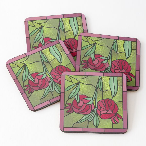 Item preview, Stained Glass Pomegranates designed and sold by AbigailHerman.