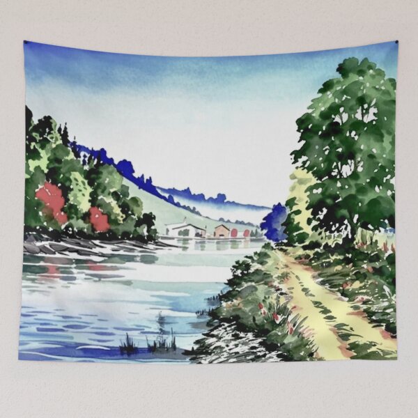 Item preview, River Dart at Longmarsh（watercolour + AI） designed and sold by artsmeow.