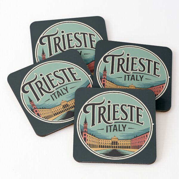 Item preview, Trieste Italy Illustration Travel Art Badge designed and sold by KrisSidDesigns.