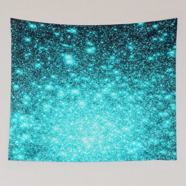 Item preview, Teal Galaxy Sparkle Stars Ombre designed and sold by 2sweetsDesign.