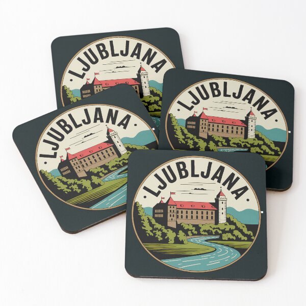 Item preview, Ljubljana Slovenia Illustration Travel Art Badge designed and sold by KrisSidDesigns.