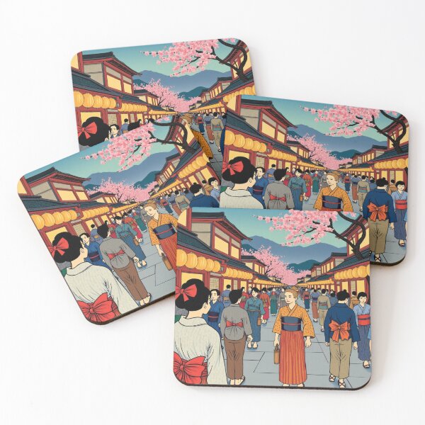 Item preview, Cherry Blossom Street Stroll – Vintage Japanese Ukiyo-e Style Art designed and sold by TheDesignDen52.