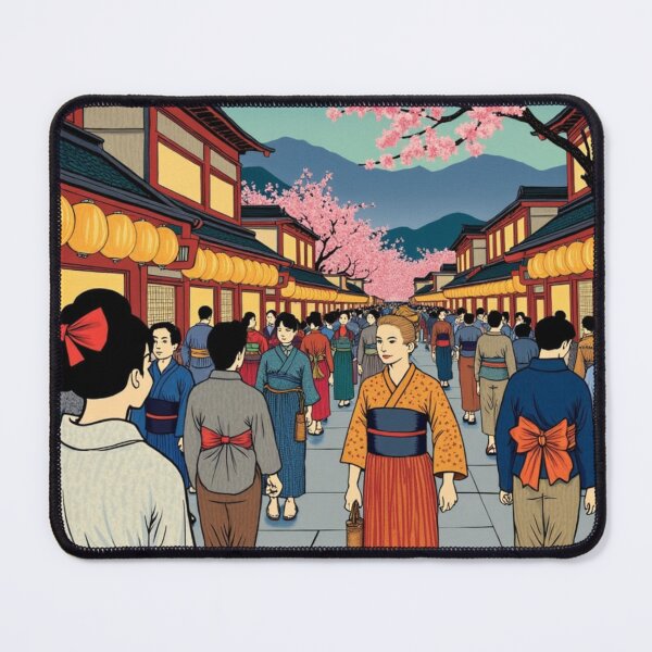Item preview, Cherry Blossom Street Stroll – Vintage Japanese Ukiyo-e Style Art designed and sold by TheDesignDen52.