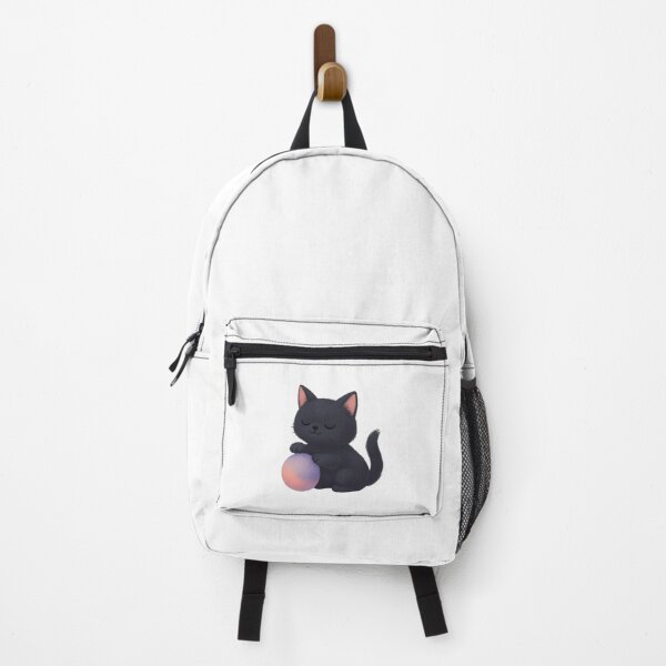 Item preview, Calm Black Kitten with Ball – Mellow Playtime Series designed and sold by ArtByAlgorithms.