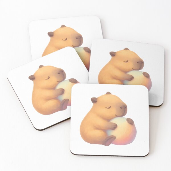Artikelvorschau, Kuscheliger Capybara-Kuschelball – Mellow Playtime Series entworfen und verkauft von ArtByAlgorithms.