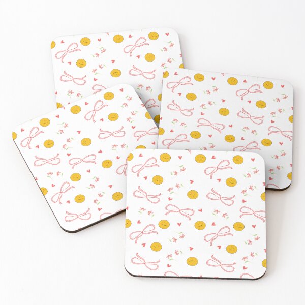 Item preview, dainty smiley pattern hand-illustrated designed and sold by WildSalmonCraft.