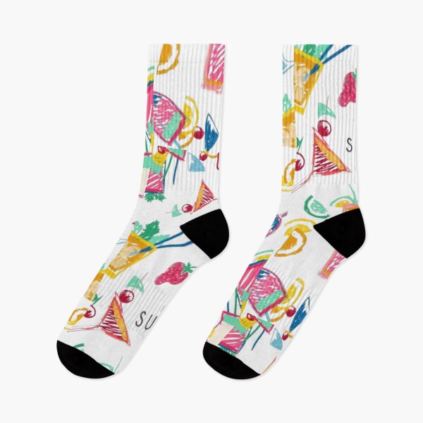 Item preview, Enjoy Summer Cocktails – Colorful Crayon Drink Pattern designed and sold by MeowLoka ⭐⭐⭐⭐.