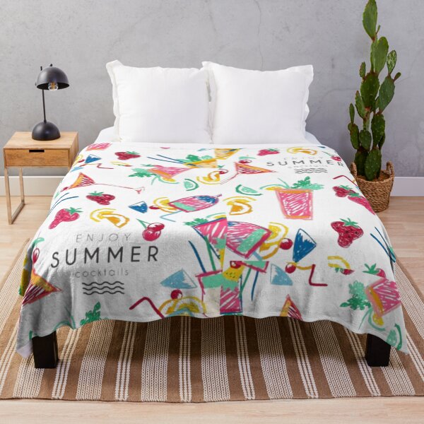 Item preview, Enjoy Summer Cocktails – Colorful Crayon Drink Pattern designed and sold by MeowLoka ⭐⭐⭐⭐.