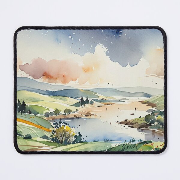 Item preview, High above the Dart from Ashprington3 (watercolour + AI) designed and sold by artsmeow.