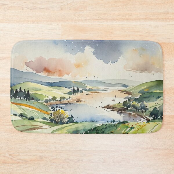 Item preview, High above the Dart from Ashprington3 （watercolour + AI） designed and sold by artsmeow.