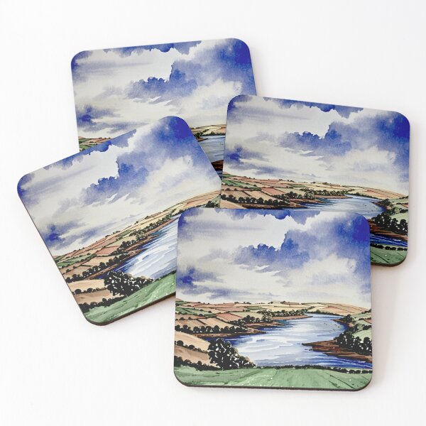 Item preview,  High above the Dart from Ashprington （watercolour + AI） designed and sold by artsmeow.