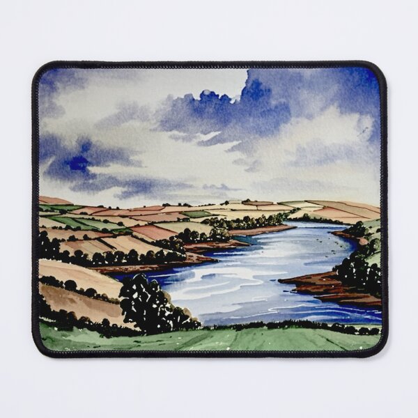 Item preview, High above the Dart from Ashprington (watercolour + AI) designed and sold by artsmeow.