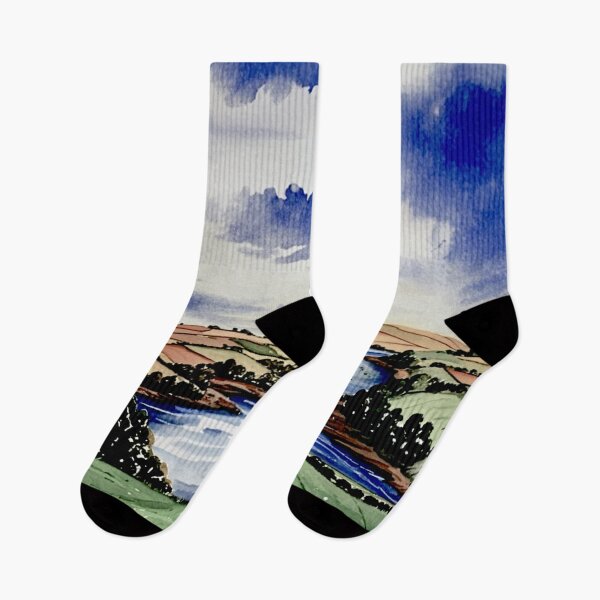 Item preview,  High above the Dart from Ashprington （watercolour + AI） designed and sold by artsmeow.