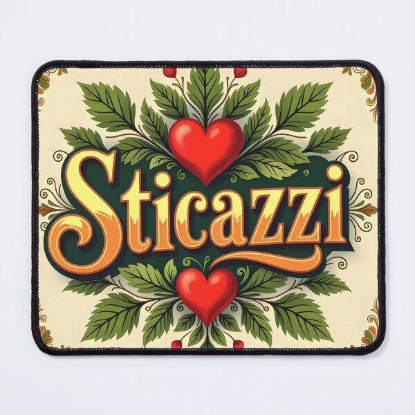 Item preview, Bold Italian Saying – Sticazzi in Gold with Hearts designed and sold by EmeraldeaArt.