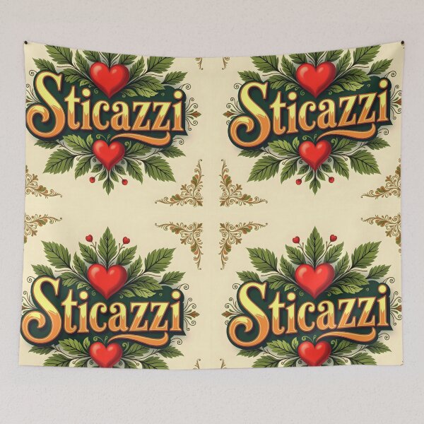 Item preview, Bold Italian Saying – Sticazzi in Gold with Hearts designed and sold by EmeraldeaArt.