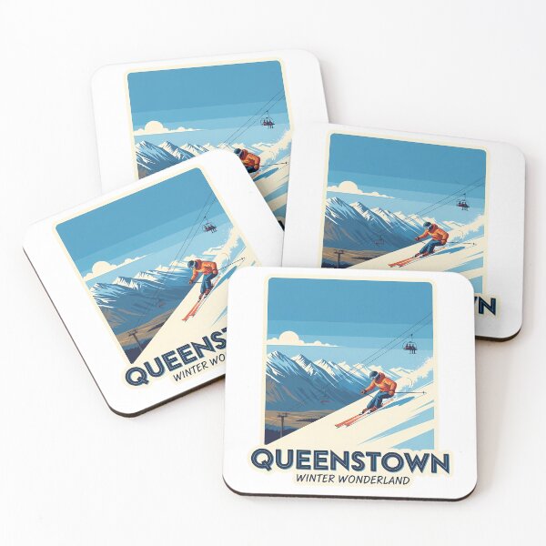 Item preview, Queenstown Winter Wonderland: A Retro-Modern Ski Poster designed and sold by Digital Dreams Arts.