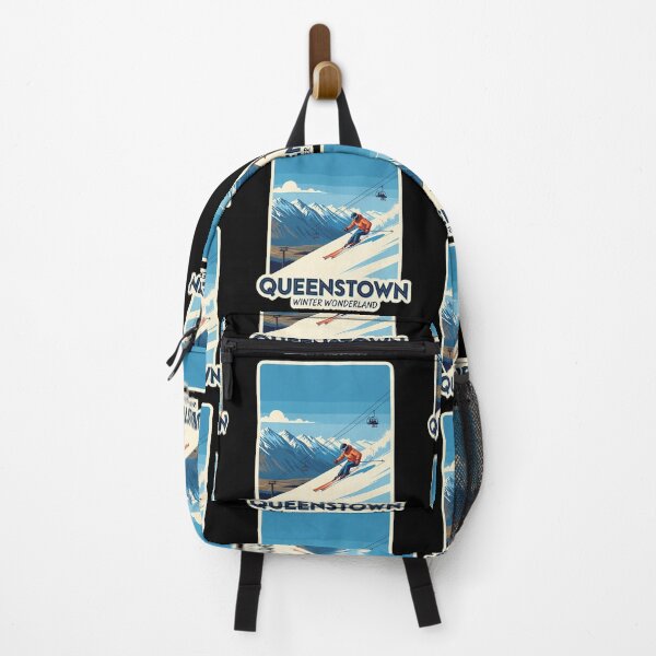 Item preview, Queenstown Winter Wonderland: A Retro-Modern Ski Poster designed and sold by Digital Dreams Arts.