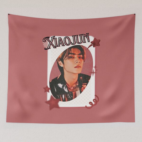 Item preview, NCT Xiaojun (샤오쥔) Kpop Boy Group Card Red Aesthetic Collage Design designed and sold by AJUNICE STUDIO.