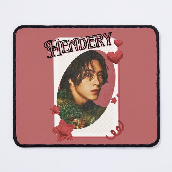 Item preview, NCT Hendery (헨드리) Kpop Boy Group Card Red Aesthetic Collage Design designed and sold by AJUNICE STUDIO.