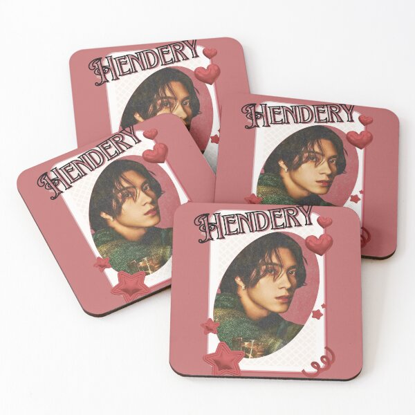 Item preview, NCT Hendery (헨드리) Kpop Boy Group Card Red Aesthetic Collage Design designed and sold by AJUNICE STUDIO.