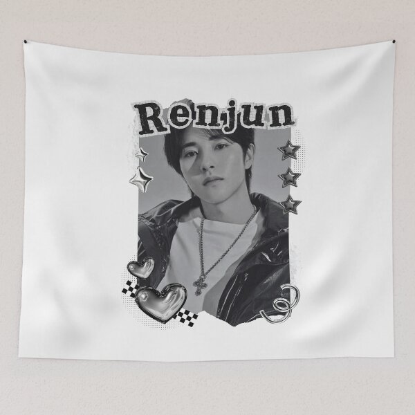 Item preview, NCT Renjun (런쥔) Kpop Boy Group Black and White Collage Design designed and sold by AJUNICE STUDIO.